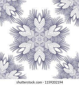 Mandala line seamless pattern, tribal ethnic motif. Ornament for wallpaper, textiles, greeting card,  packing, web. Vector  illustration.