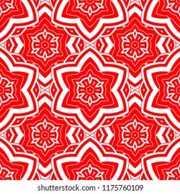 Mandala line seamless pattern, tribal ethnic motif. Ornament for wallpaper, textiles, greeting card,  packing, web. Vector  illustration.