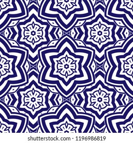 Mandala line seamless pattern, tribal ethnic motif. Ornament for wallpaper, textiles, greeting card,  packing, web. Vector  illustration.