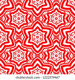 Mandala line seamless pattern, tribal ethnic motif. Ornament for wallpaper, textiles, greeting card,  packing, web. Vector  illustration.