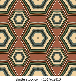 Mandala line seamless pattern, tribal ethnic motif. Ornament for wallpaper, textiles, greeting card,  packing, web. Vector  illustration.