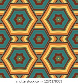 Mandala line seamless pattern, tribal ethnic motif. Ornament for wallpaper, textiles, greeting card,  packing, web. Vector  illustration.