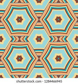 Mandala line seamless pattern, tribal ethnic motif. Ornament for wallpaper, textiles, greeting card,  packing, web. Vector  illustration.