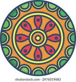 Mandala linear color illustration icon