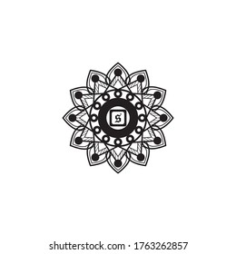 ABSTRACTO DE LOGOTIPO MANDALA Y VECTOR DE DISEÑO DE ARTE