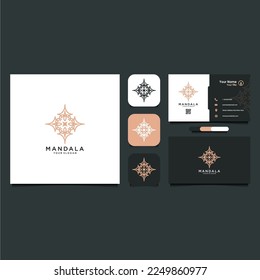 diseño del logotipo de mandala con flores