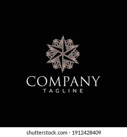 The mandala logo design forms a hexagon star.