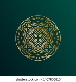 Mandala Logo design. Vector Abstract sacred geometric pattern shape for yoga, spa, boho, wellness, nature, ethnic, tribal logo design.