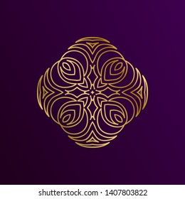Mandala Logo design. Vector Abstract sacred geometric pattern shape for yoga, spa, boho, wellness, nature, ethnic, tribal logo design.