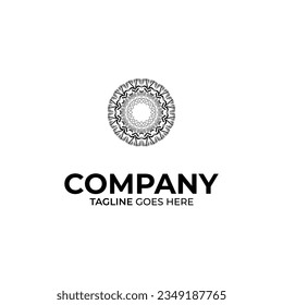 Mandala Logo Design White and Black