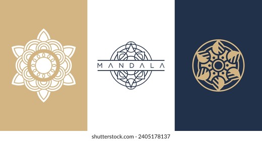 Mandala logo. Ethnic decorative element. Islam, Arabic, Indian, ottoman motifs. Vector illustration