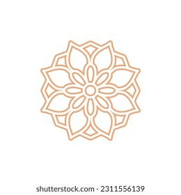 Mandala logo template, Circular pattern in form of mandala. Oriental pattern, vector illustration. Islam, Arabic, Indian, turkish, pakistan, chinese, ottoman motifs