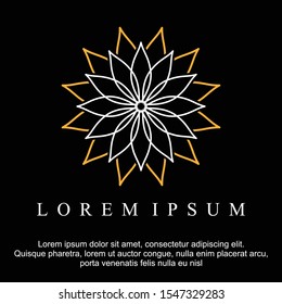 Mandala logo vector, with flower abstract