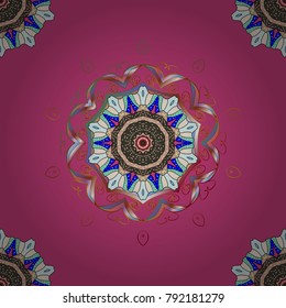 Mandala logo. Vector gradient premium logotype. Business identity concept for bio, eco company, yoga or spa salon. Flower on magenta, neutral and green.