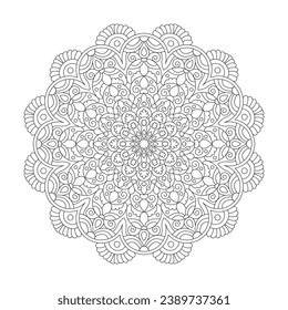 Página de libro de colores Mandala Lotus Serenity para la decoración de libros kdp. Pétalos Pacíficos, Habilidad para Relajarse, Experiencias Cerebrales, Armonía, Retratos Pacíficos, Diseño Mandala de Belleza Floreciente.