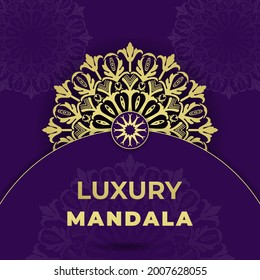 Mandala Luxus Hintergrund, Ornament elegante Einladung Hochzeitskarte Cover-Banner Illustration Vektordesign