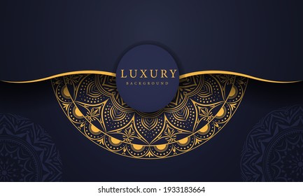 Diseño árabe islámico de lujo Mandala. Elegante, tarjeta de invitación, vector de lujo, plantilla decorativa antigua de adorno