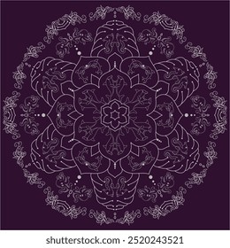 A MANDALA MADE UP OF BEAUTIFUL FISH IN HARMONY WITH EACH OTHER AND HIGHLIGHTED BY MARINE LIFE WITH WONDERFUL BEAUTY
