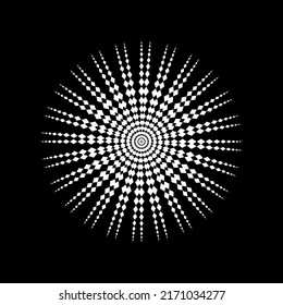 Mandala hecha de la Composición Rectángulos. Mandala contemporánea moderna para el logotipo, la decoración o el diseño gráfico. Ilustración vectorial
