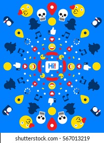Mandala made of trendy signs. VECTOR
