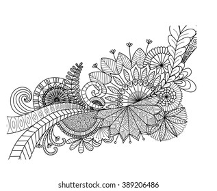 Mandala March flowers for coloring book