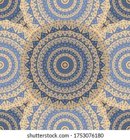 Mandala medallion geometric seamless pattern for tile, fabric print, wallpaper