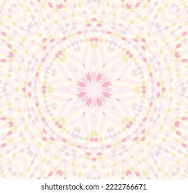 Mandala medallion geometric vector seamless pattern oriental design. Kaleidoscope flower motif. Henna silk fabric rapport. Turkish traditional background. Tribal carpet ornament.