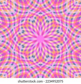 Mandala medallion geometrische Vektorgrafik nahtloses Muster orientalisches Design. Psychedelisches Blumenmotiv. Dekorativer Stoffdruck. Marokkanischer traditioneller Hintergrund. Trendy Floor Fraktal Kachel Druck.