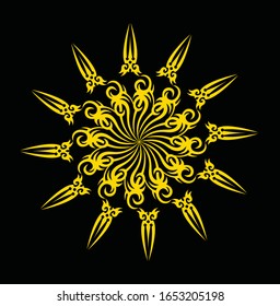mandala for meditating yoga ancient batik motifs can be edited for new year's greeting cards 