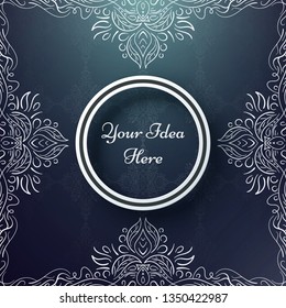 Mandala, mehendi - ethnic frame template. Vector eps 10