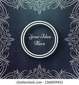Mandala, mehendi - ethnic frame template. Vector eps 10