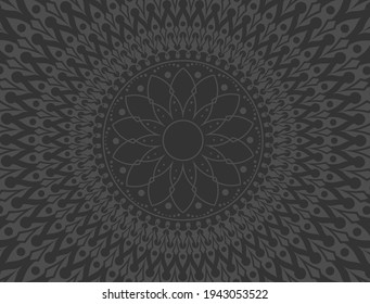 Mandala in a mix of black and gray