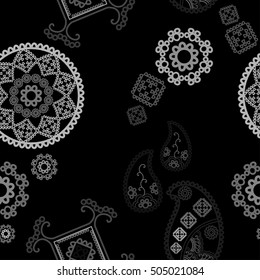 mandala mix pattern. Vintage decorative elements. Hand drawn background. Islam, Arabic, Indian, ottoman motifs. Perfect for printing on fabric or paper.