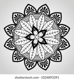 mandala monochrome decoration icon 