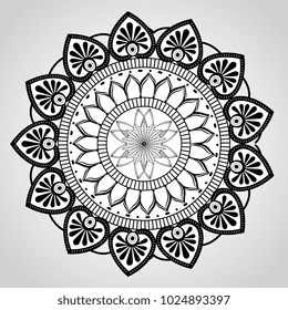 mandala monochrome decoration icon 