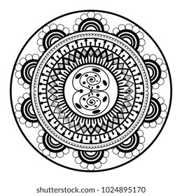 mandala monochrome decoration icon 