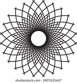 Mandala monochrome decoration icon Design