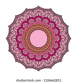 Mandala Monogram. Circular figure representing the universe in Hindu and Buddhist symbolism