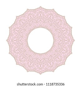 Mandala Monogram. Circular figure representing the universe in Hindu and Buddhist symbolism