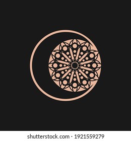Mandala mit Moon-Konzept-Design-Vektorgrafik