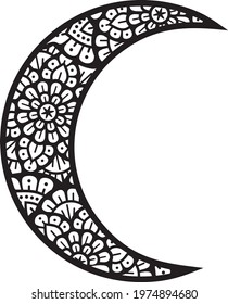 Mandala moon layered vector icon