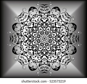 Mandala motif of the flower pattern. black and white. Tribal pattern mandala. Ethnic, fabric, motifs. Vector, abstract flower mandala. Decorative elements for design. EPS 10