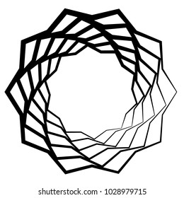 Mandala, motif with wavy, zig-zag lines rotating