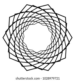 Mandala, motif with wavy, zig-zag lines rotating
