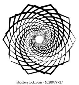 Mandala, motif with wavy, zig-zag lines rotating