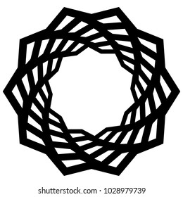 Mandala, motif with wavy, zig-zag lines rotating