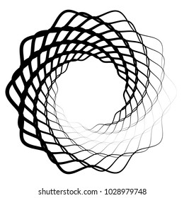 Mandala, motif with wavy, zig-zag lines rotating
