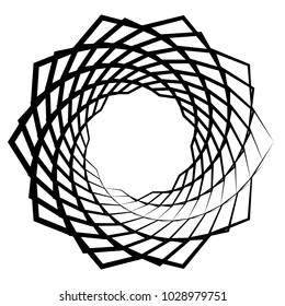 Mandala, motif with wavy, zig-zag lines rotating