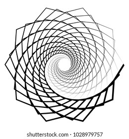 Mandala, motif with wavy, zig-zag lines rotating