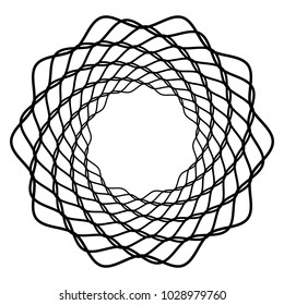 Mandala, motif with wavy, zig-zag lines rotating